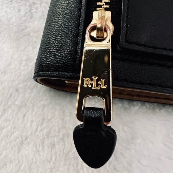 Lauren Ralph Lauren Crosshatch Black Pattern Slim Wallet, EUC - Picture 3 of 10